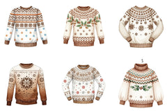 Neutral Christmas Sweater Clipart Bundle - CraftNest - Digital Crafting and Art