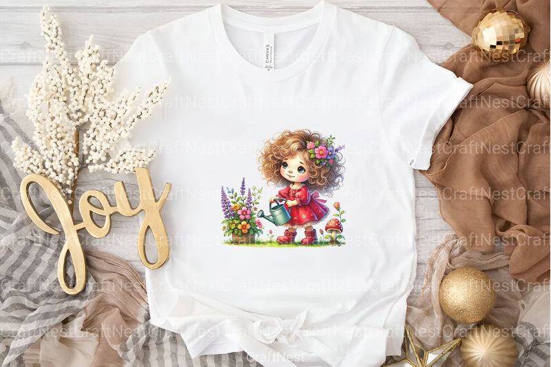 Whimsical Young Gnome Girl Clipart Bundle - CraftNest - Digital Crafting and Art