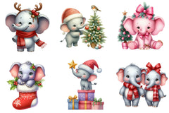 Christmas Elephant Clipart Bundle - CraftNest - Digital Crafting and Art