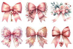 Soft Pink Coquette Bow Clipart Bundle - CraftNest - Digital Crafting and Art