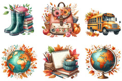 Autumn Back to School Clipart Bundle - CraftNest - Digital Crafting and Art