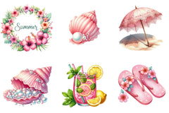 Pink Summer Clipart Bundle - CraftNest - Digital Crafting and Art