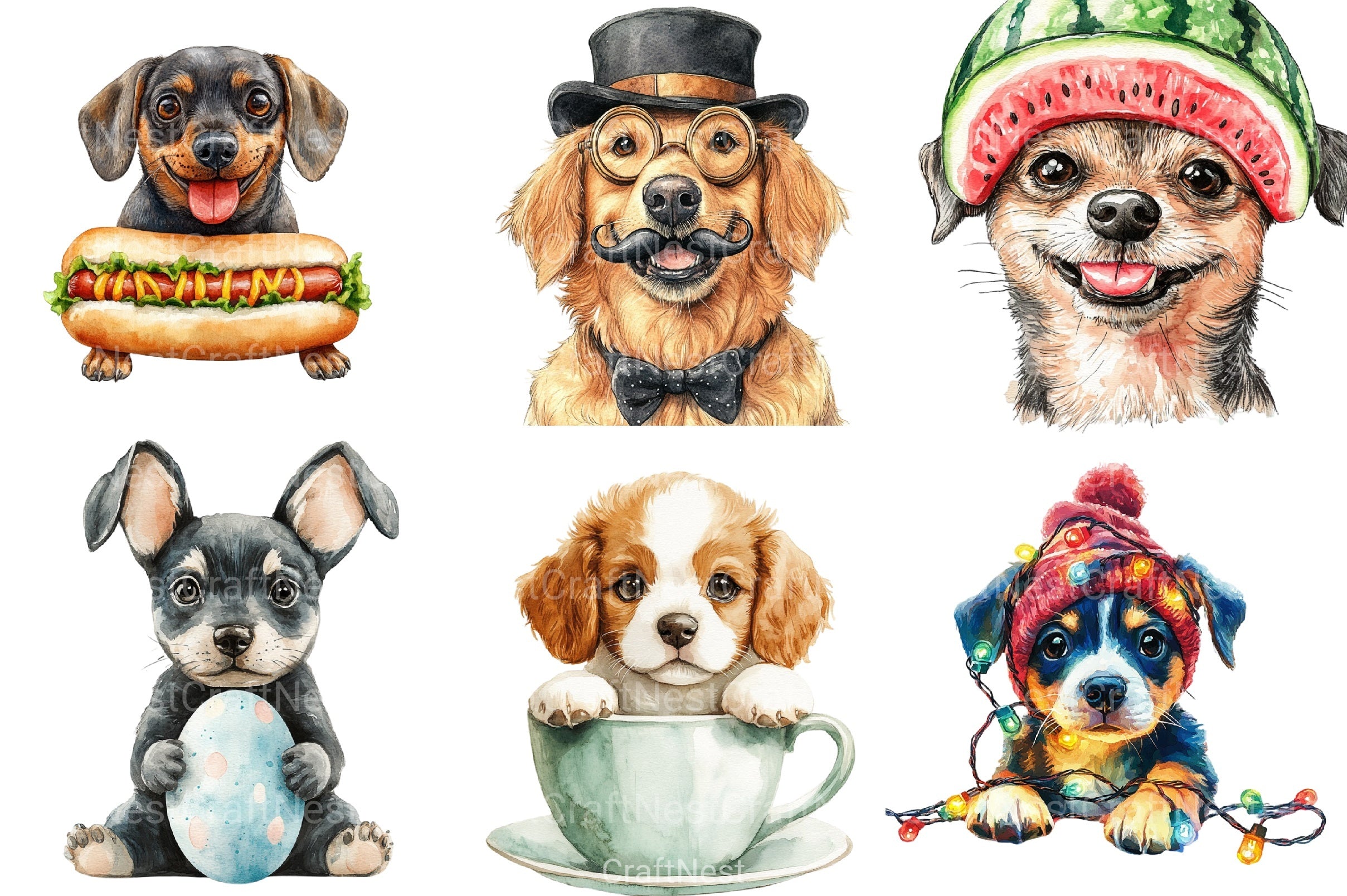 Quirky Dogs Clipart Bundle - CraftNest - Digital Crafting and Art