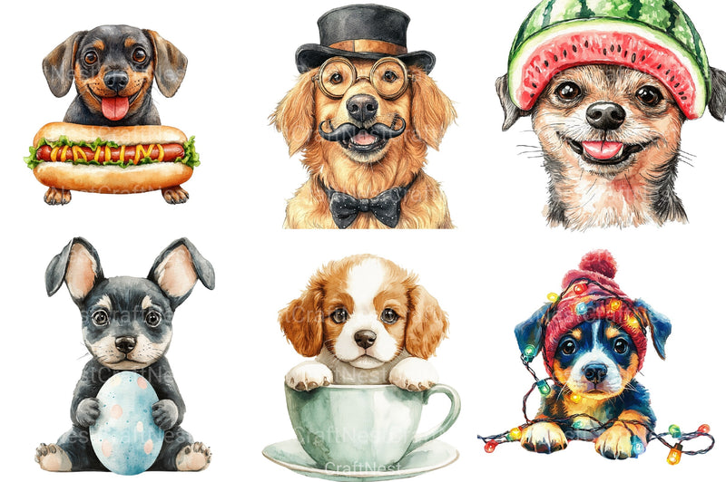 Quirky Dogs Clipart Bundle - CraftNest - Digital Crafting and Art