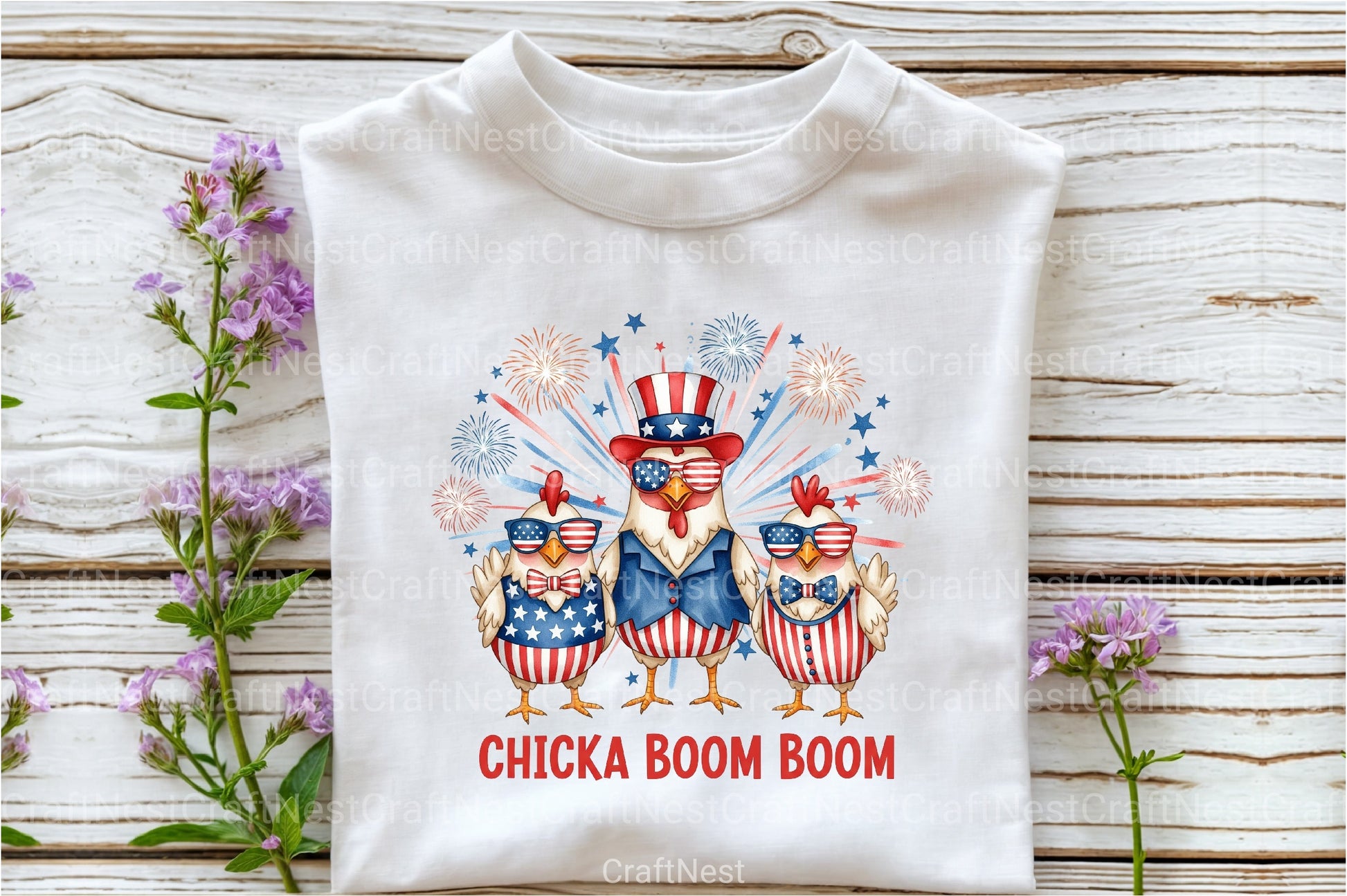 Patriotic Chicken USA 4th of July Clipart Bundle 1 - CraftNest - Digital Crafting and Art