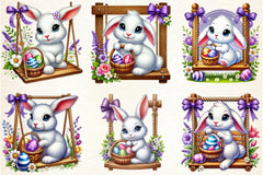 Easter Bunny Swing Clipart Bundle - CraftNest - Digital Crafting and Art