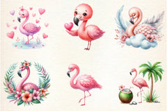 Cute Flamingo Tropical Bird Clipart Bundle - CraftNest - Digital Crafting and Art
