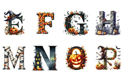 Halloween Alphabet Clipart Bundle 49 - CraftNest - Digital Crafting and Art