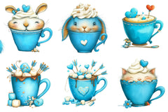 Valentine Coffee Cup Clipart Bundle - CraftNest - Digital Crafting and Art