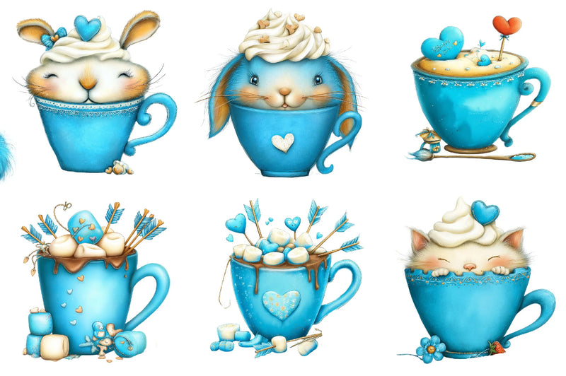 Valentine Coffee Cup Clipart Bundle - CraftNest - Digital Crafting and Art
