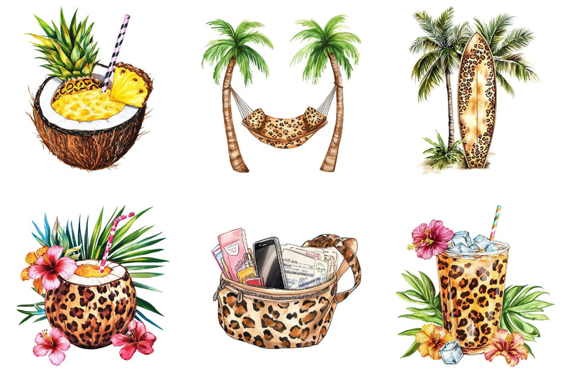 Leopard Print Summer Clipart Bundle - CraftNest - Digital Crafting and Art