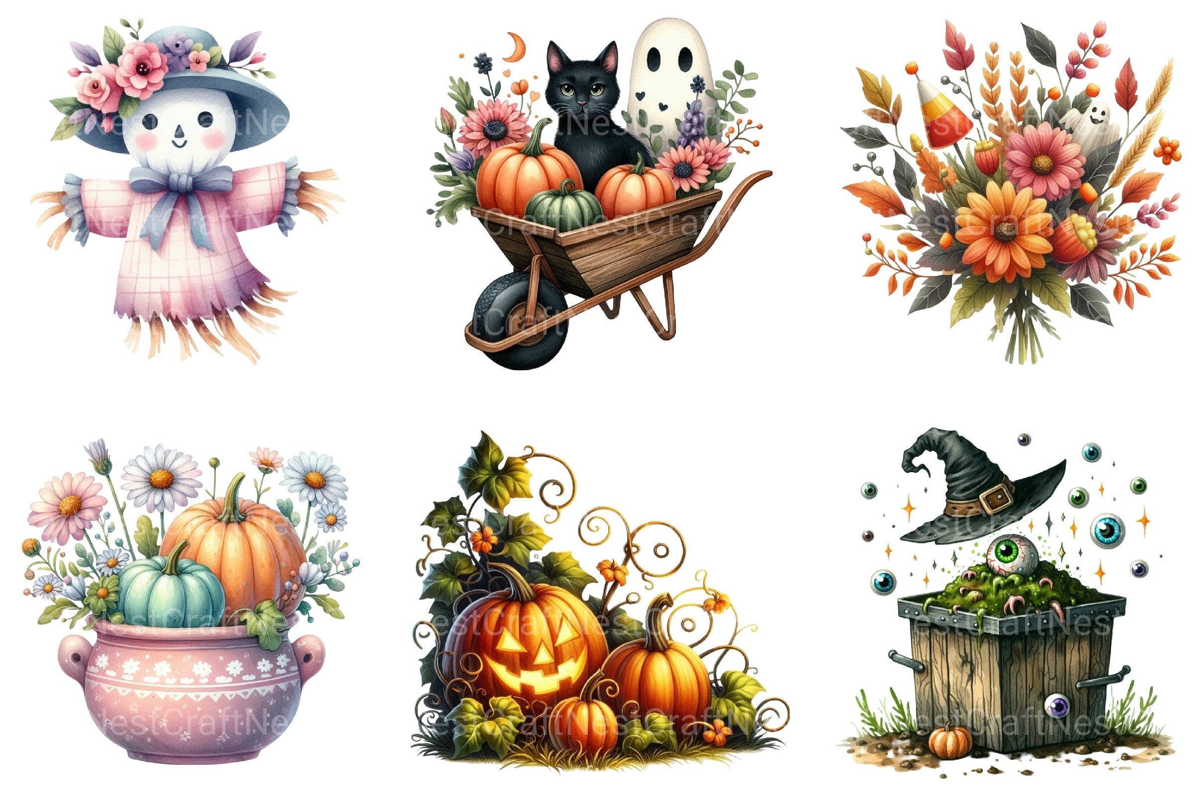 Halloween Garden Clipart Bundle - CraftNest - Digital Crafting and Art