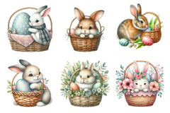 Cute Easter Bunny & Basket Clipart Bundle - CraftNest - Digital Crafting and Art