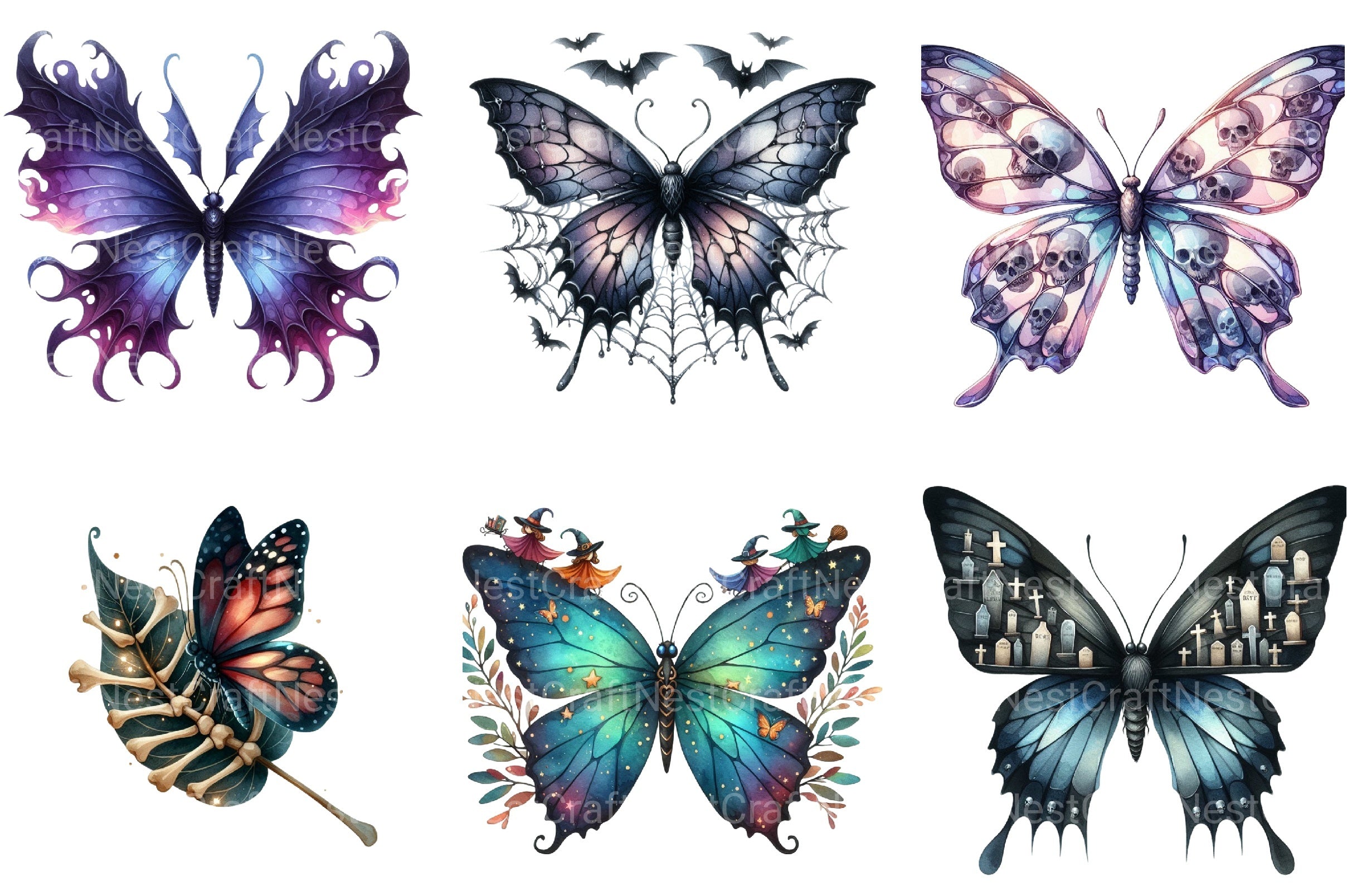 Butterfly Halloween Clipart Bundle - CraftNest - Digital Crafting and Art