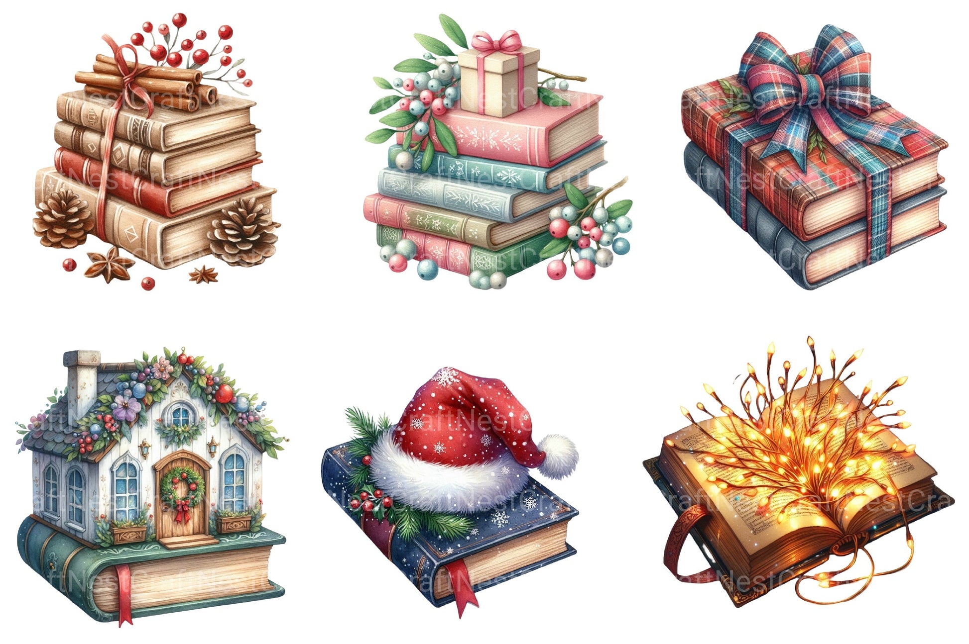 Christmas Books Clipart Bundle - CraftNest - Digital Crafting and Art