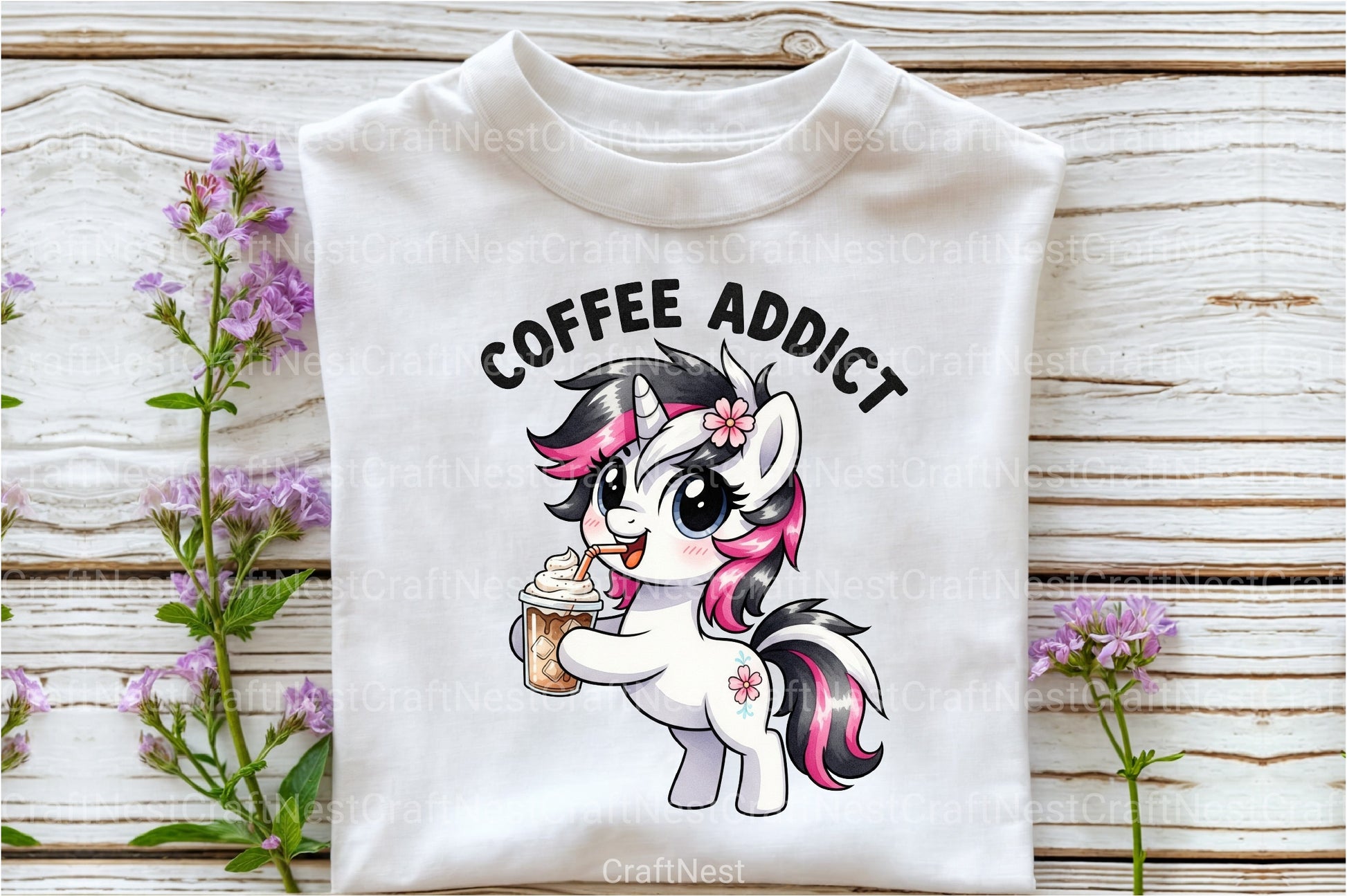 Coffee Addict Cute Horse Clipart Bundle - CraftNest - Digital Crafting and Art