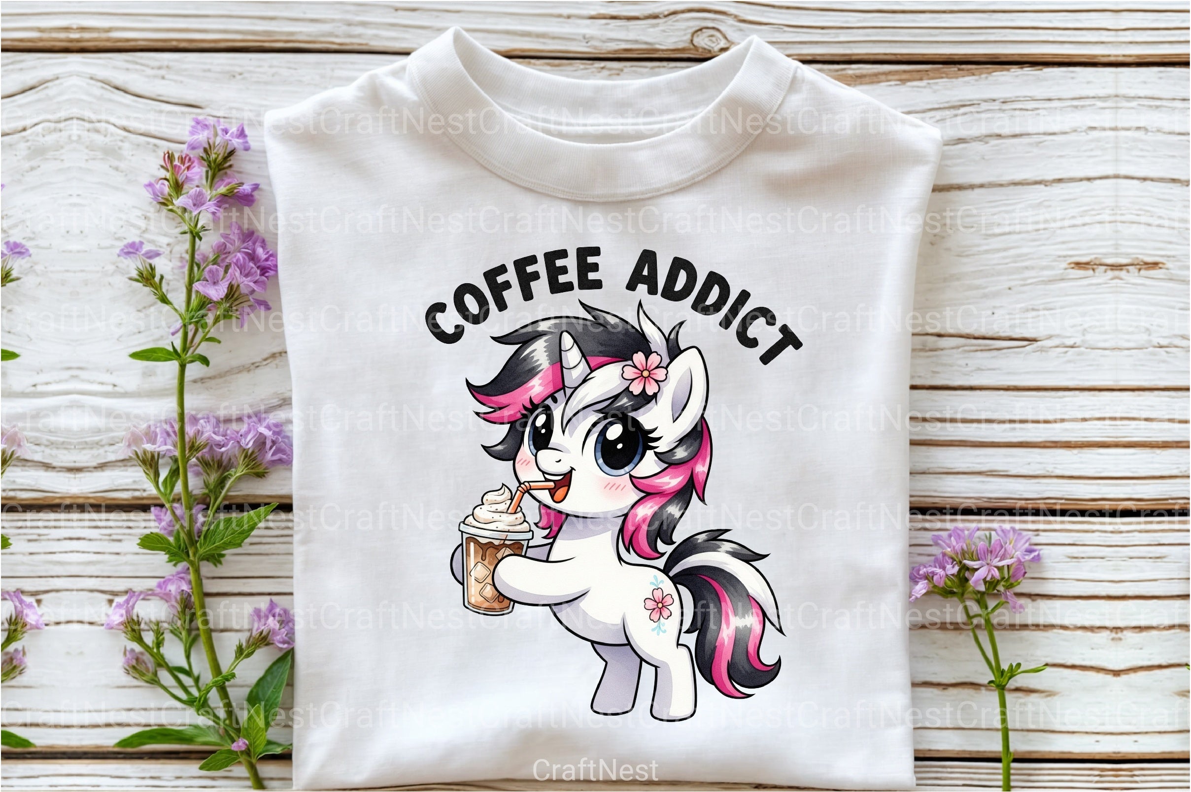 Coffee Addict Cute Horse Clipart Bundle - CraftNest - Digital Crafting and Art