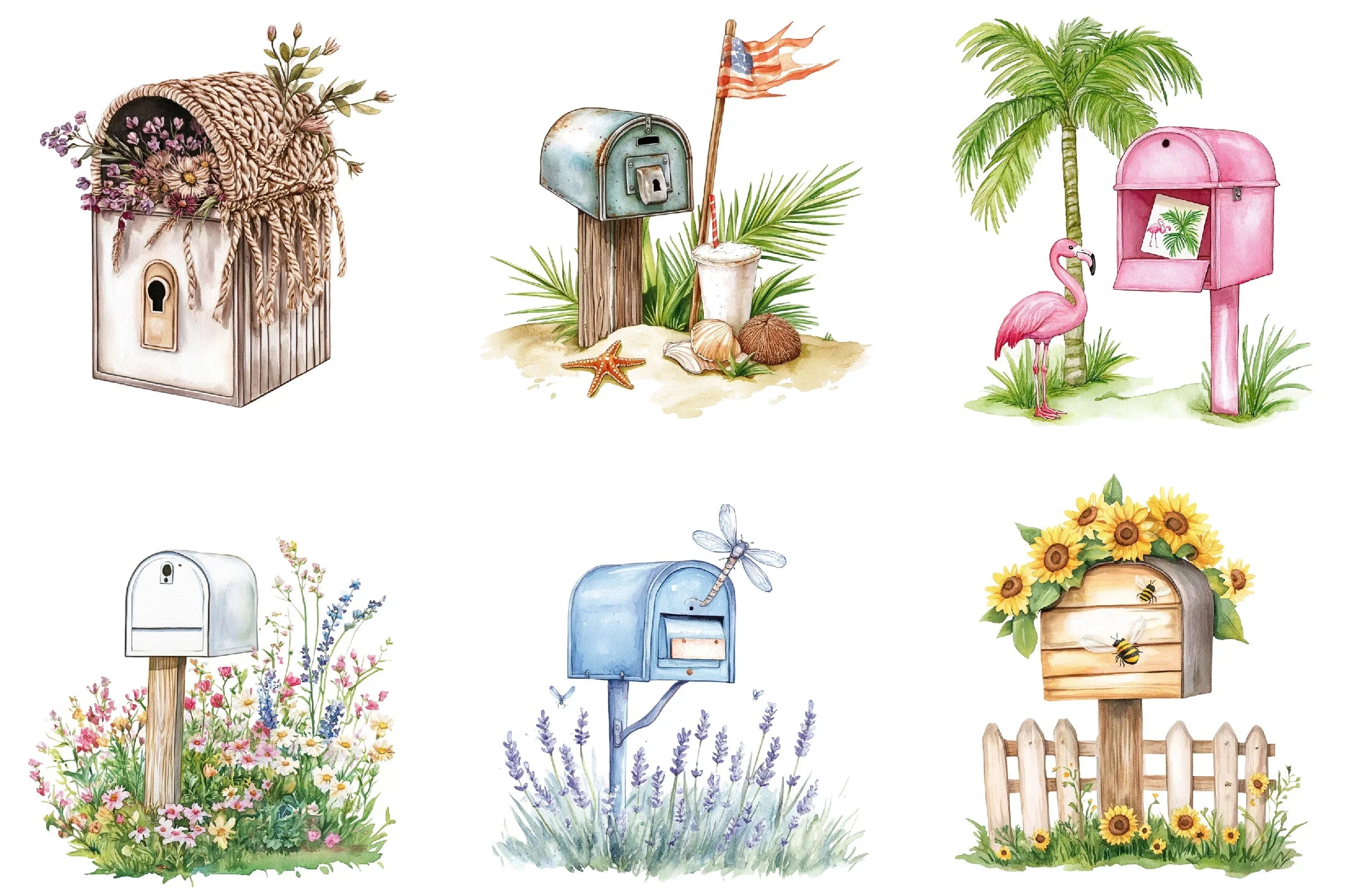 Summer Mailbox Clipart Bundle - CraftNest - Digital Crafting and Art