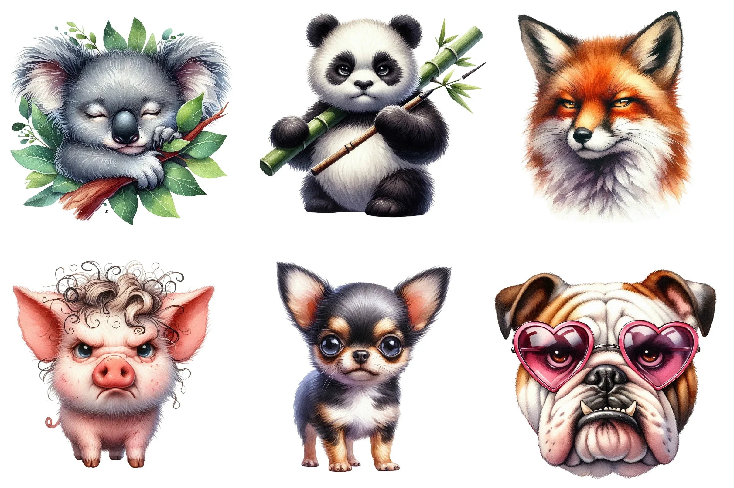 Grumpy Animals Clipart Bundle - CraftNest - Digital Crafting and Art