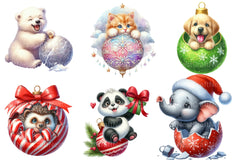 Christmas Animal Ornaments Clipart Bundle - CraftNest - Digital Crafting and Art