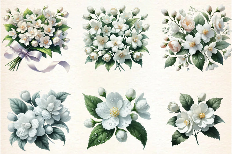 Spring Jasmine Flower Clipart Bundle - CraftNest - Digital Crafting and Art
