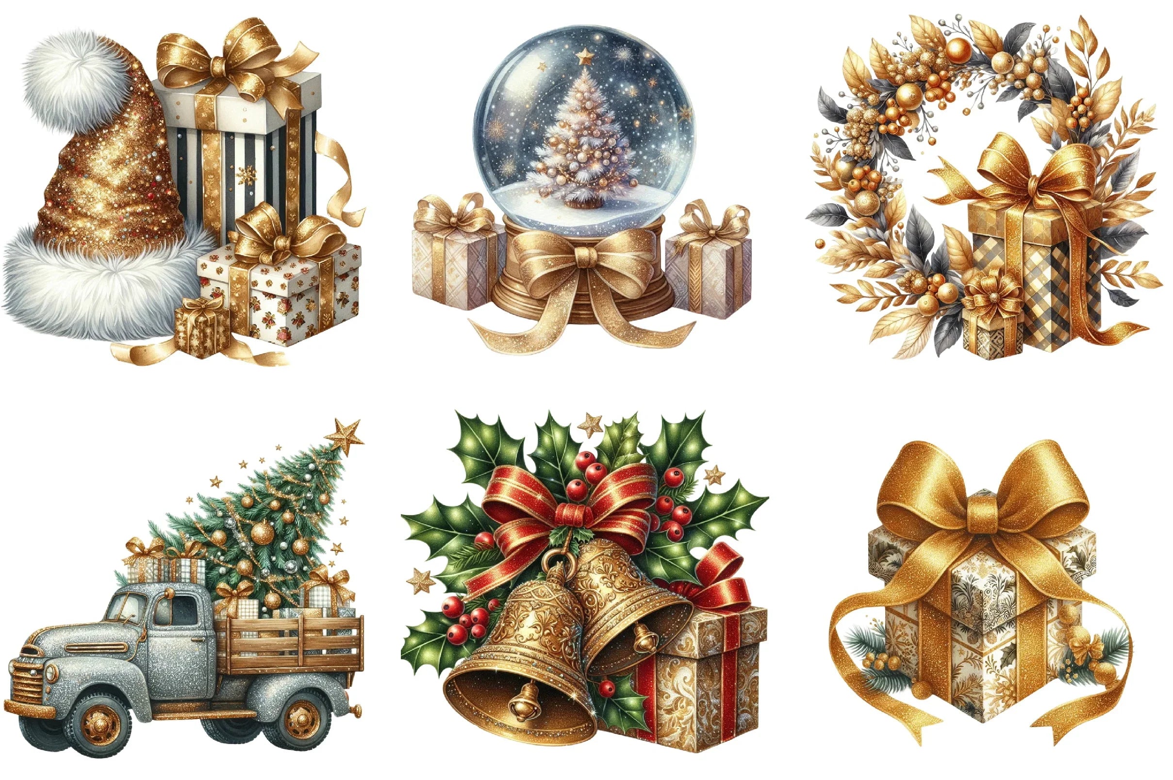 Glitter Christmas Clipart Bundle - CraftNest - Digital Crafting and Art