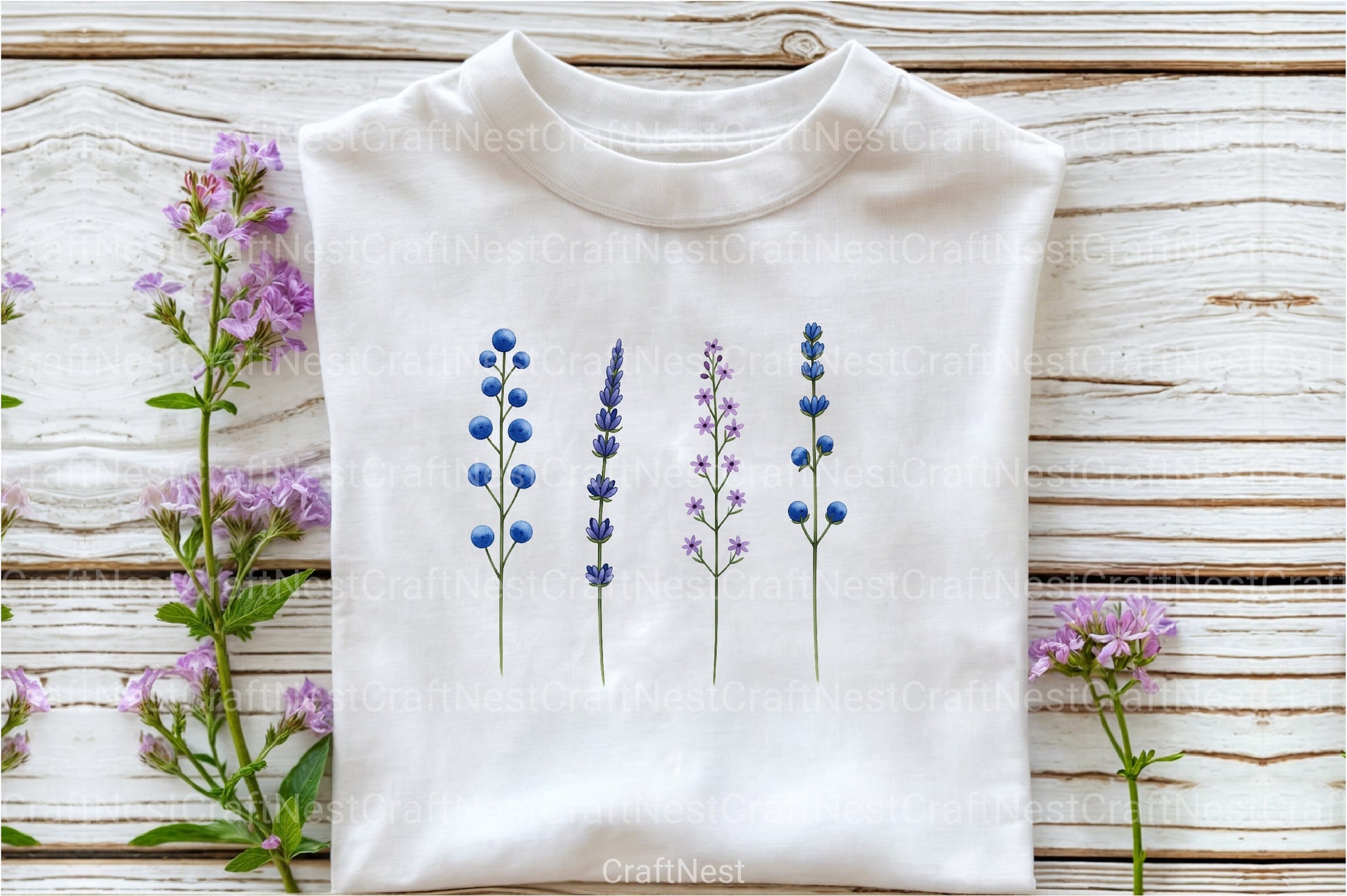 Wildflowers Brushstroke Clipart Bundle 3 - CraftNest - Digital Crafting and Art