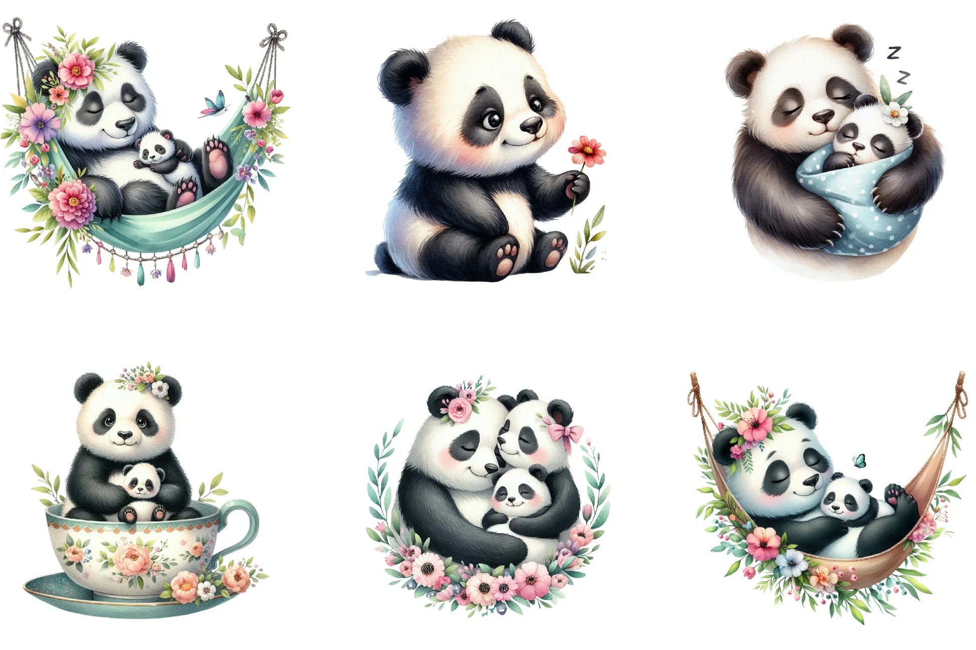 Mother's Day Panda Clipart Bundle - CraftNest - Digital Crafting and Art