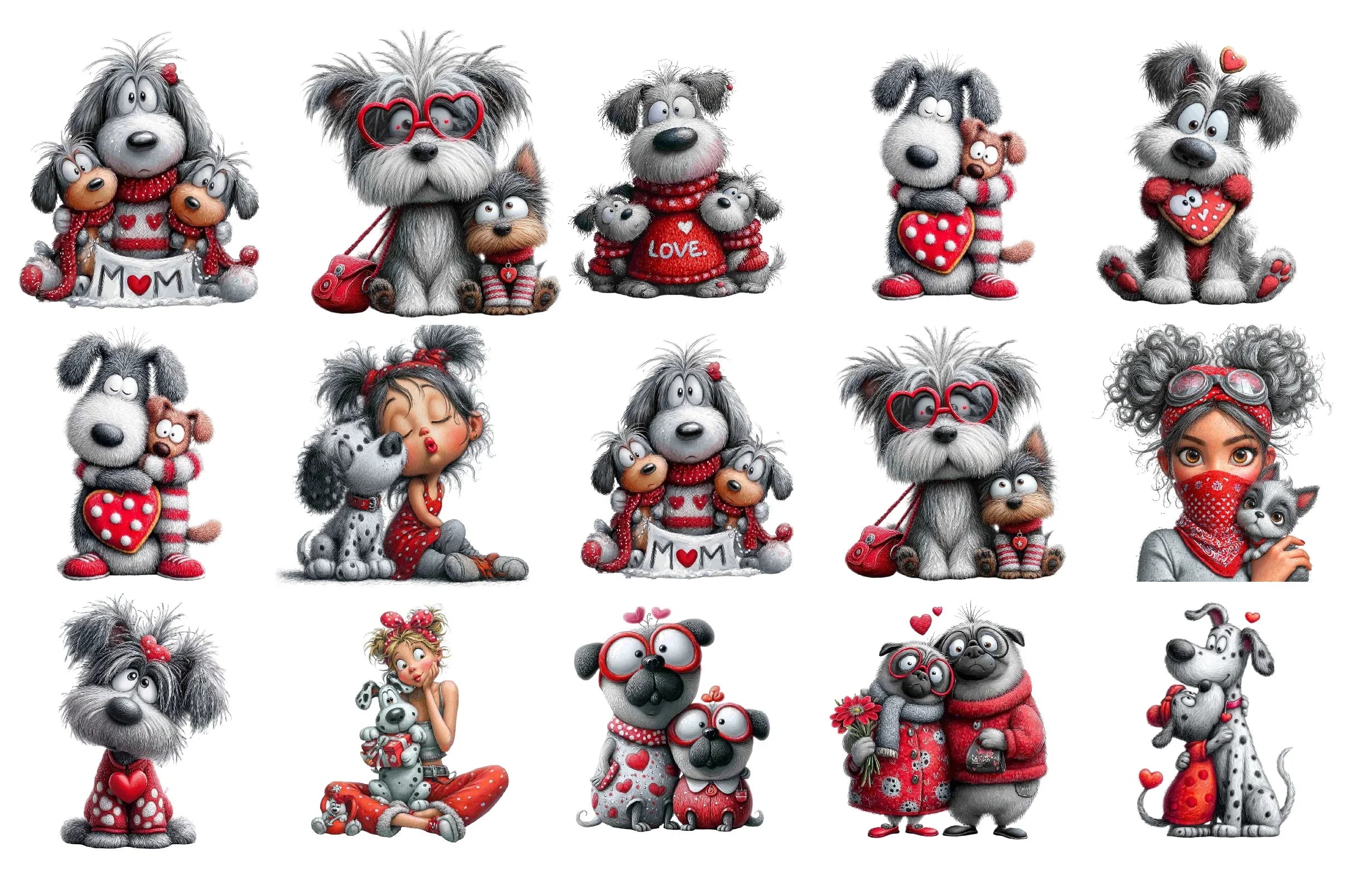 Valentine Dog Mom Clipart Bundle - CraftNest - Digital Crafting and Art