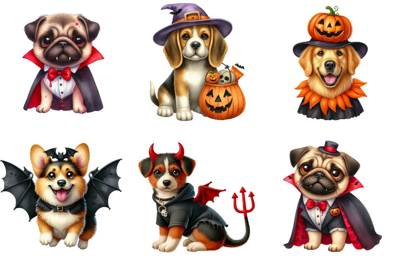 Cute Halloween Dogs Clipart Bundle - CraftNest - Digital Crafting and Art