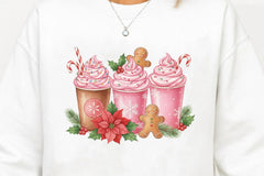 Pink Gingerbread Coffee Christmas Clipart Bundle - CraftNest - Digital Crafting and Art
