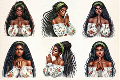 Black Girl Praying Clipart Bundle - CraftNest - Digital Crafting and Art