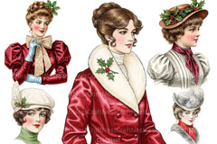 Victorian Christmas Ladies Clipart Bundle - CraftNest - Digital Crafting and Art