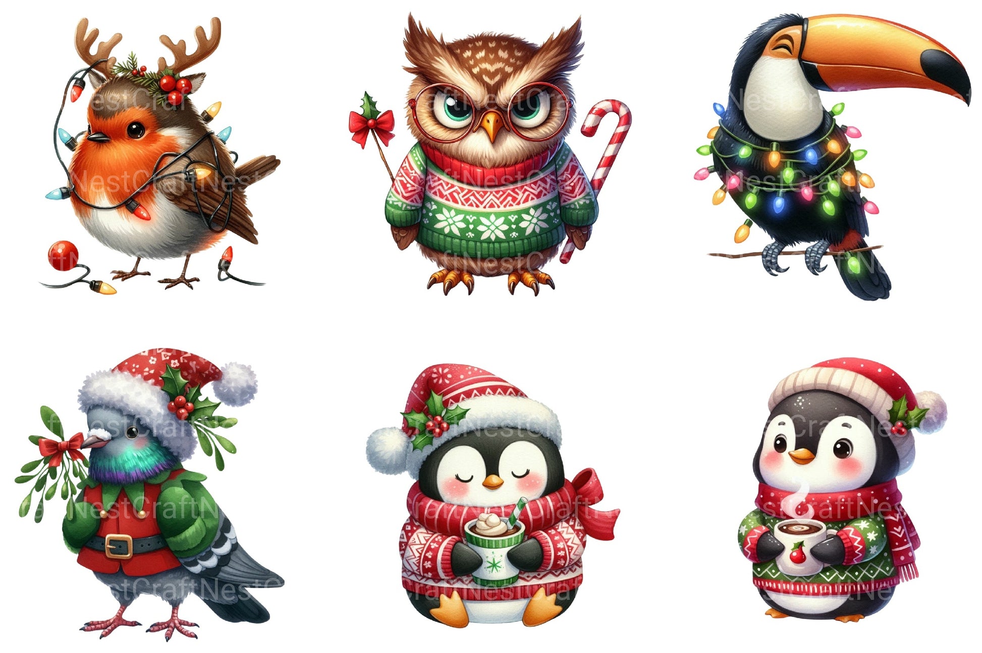Christmas Animal Clipart Bundle 8 - CraftNest - Digital Crafting and Art