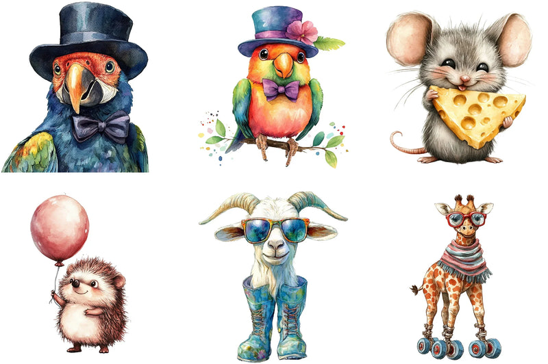 Quirky Animals Clipart Collection Bundle - CraftNest - Digital Crafting and Art