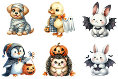 Cute Animal Halloween Clipart Bundle - CraftNest - Digital Crafting and Art