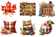 Plaid Autumn Clipart Bundle - CraftNest - Digital Crafting and Art