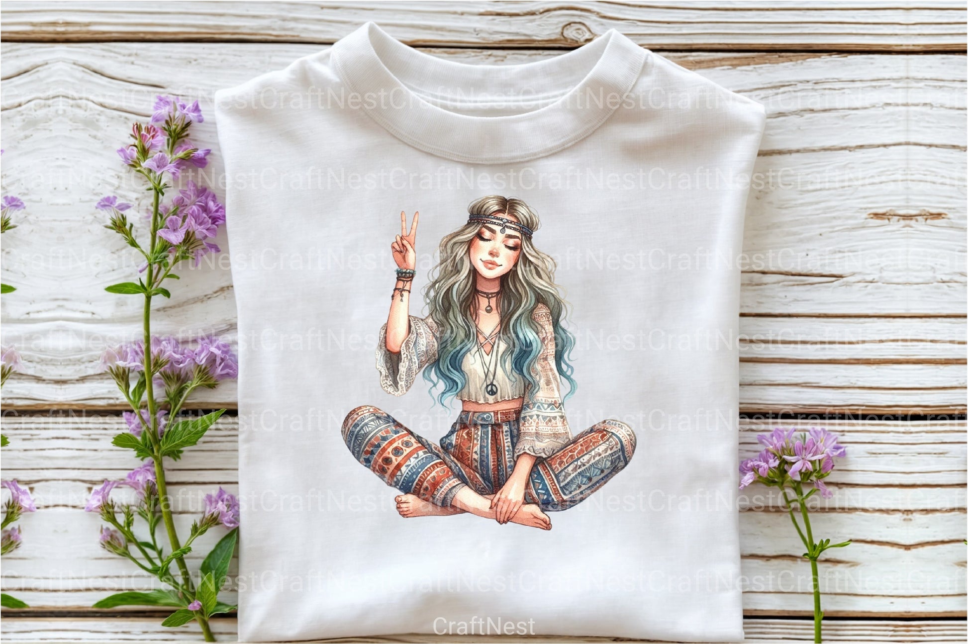 Tribal Boho Girl Clipart Bundle 7 - CraftNest - Digital Crafting and Art