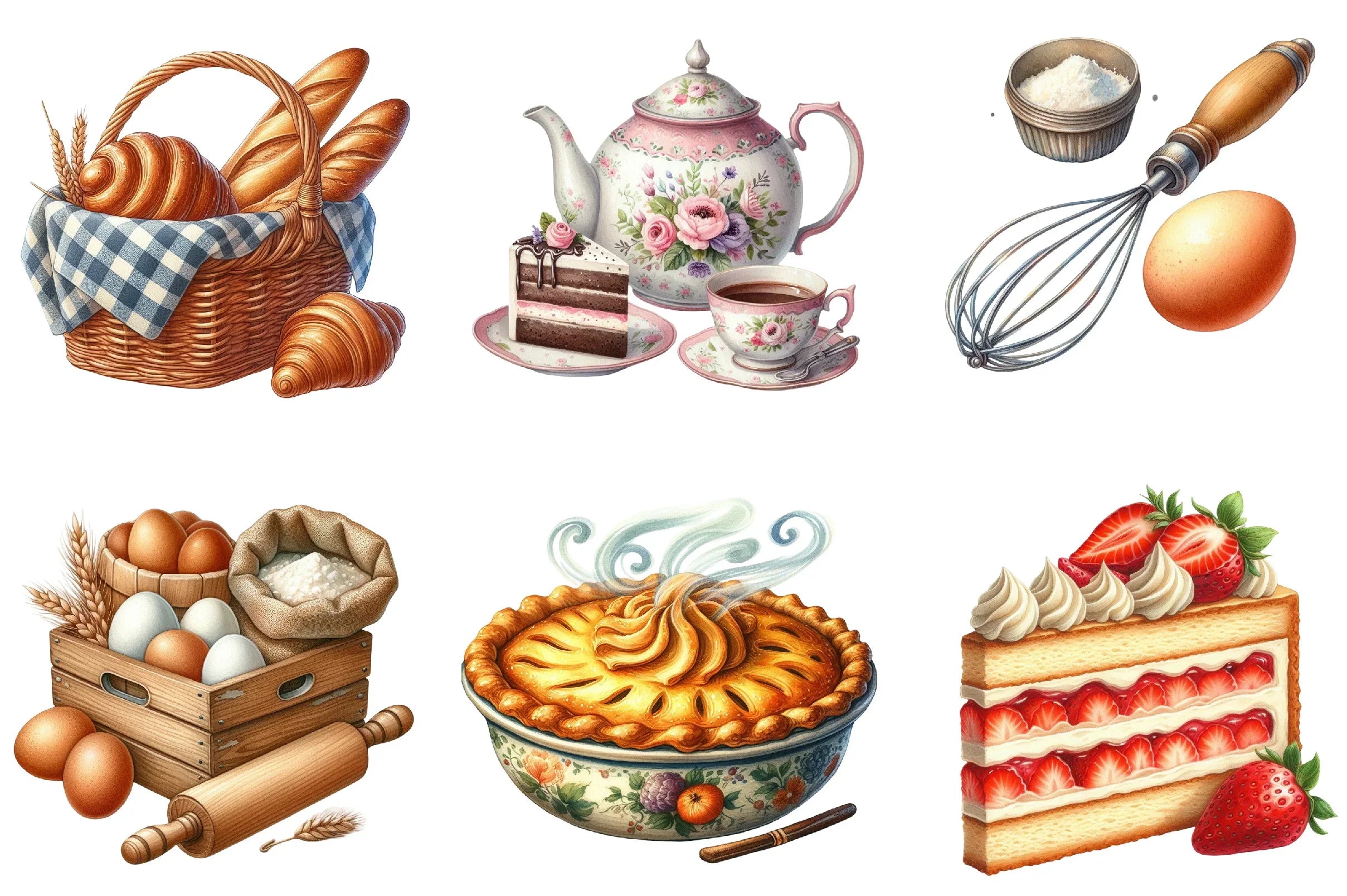 Vintage Baking Clipart Bundle - CraftNest - Digital Crafting and Art