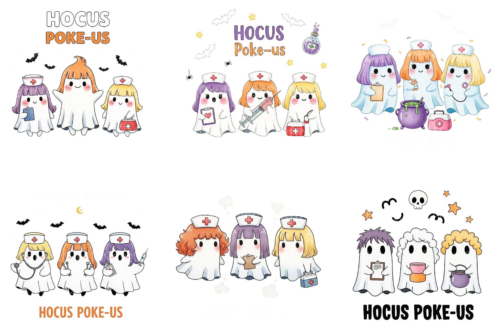 Funny Witch Nurse Ghost Clipart Bundle - CraftNest - Digital Crafting and Art