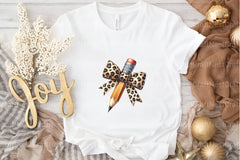 Leopard Bow Pencil Teacher Clipart Bundle - CraftNest - Digital Crafting and Art