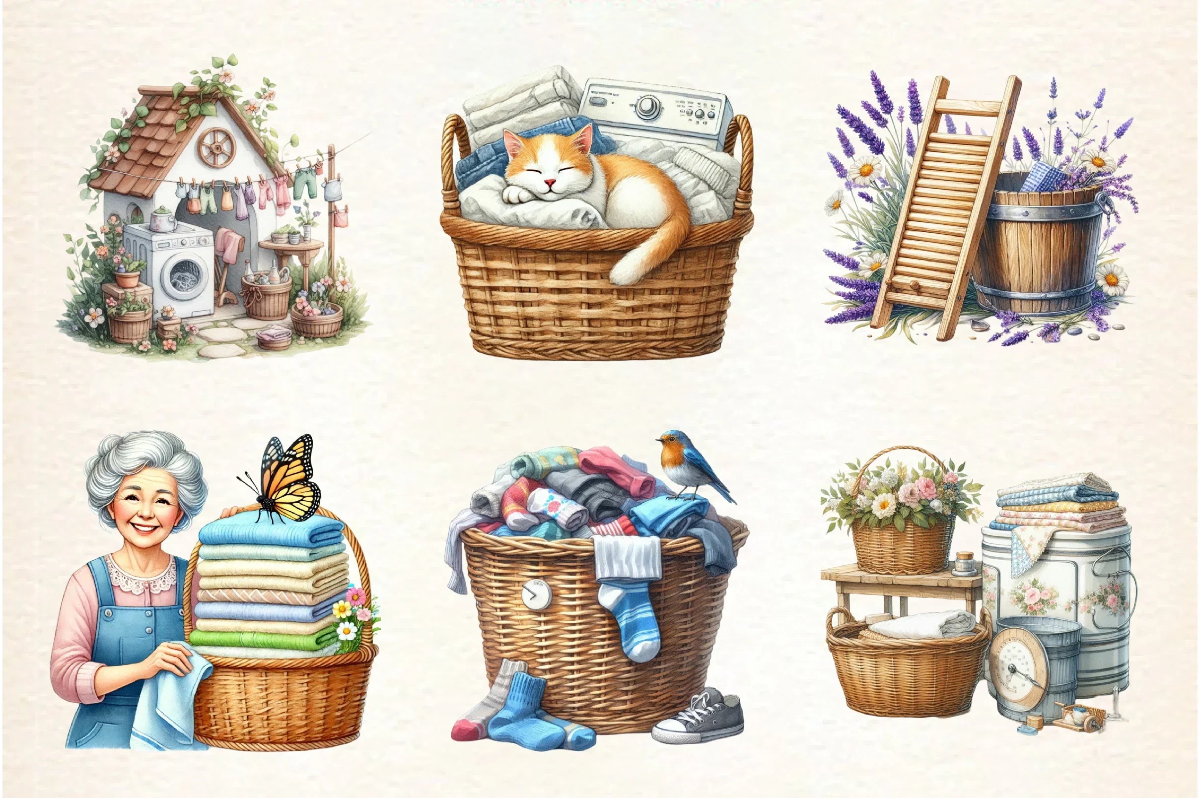 Spring Laundry Clipart Bundle - CraftNest - Digital Crafting and Art