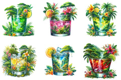 Tropical Cocktails Clipart Bundle - CraftNest - Digital Crafting and Art