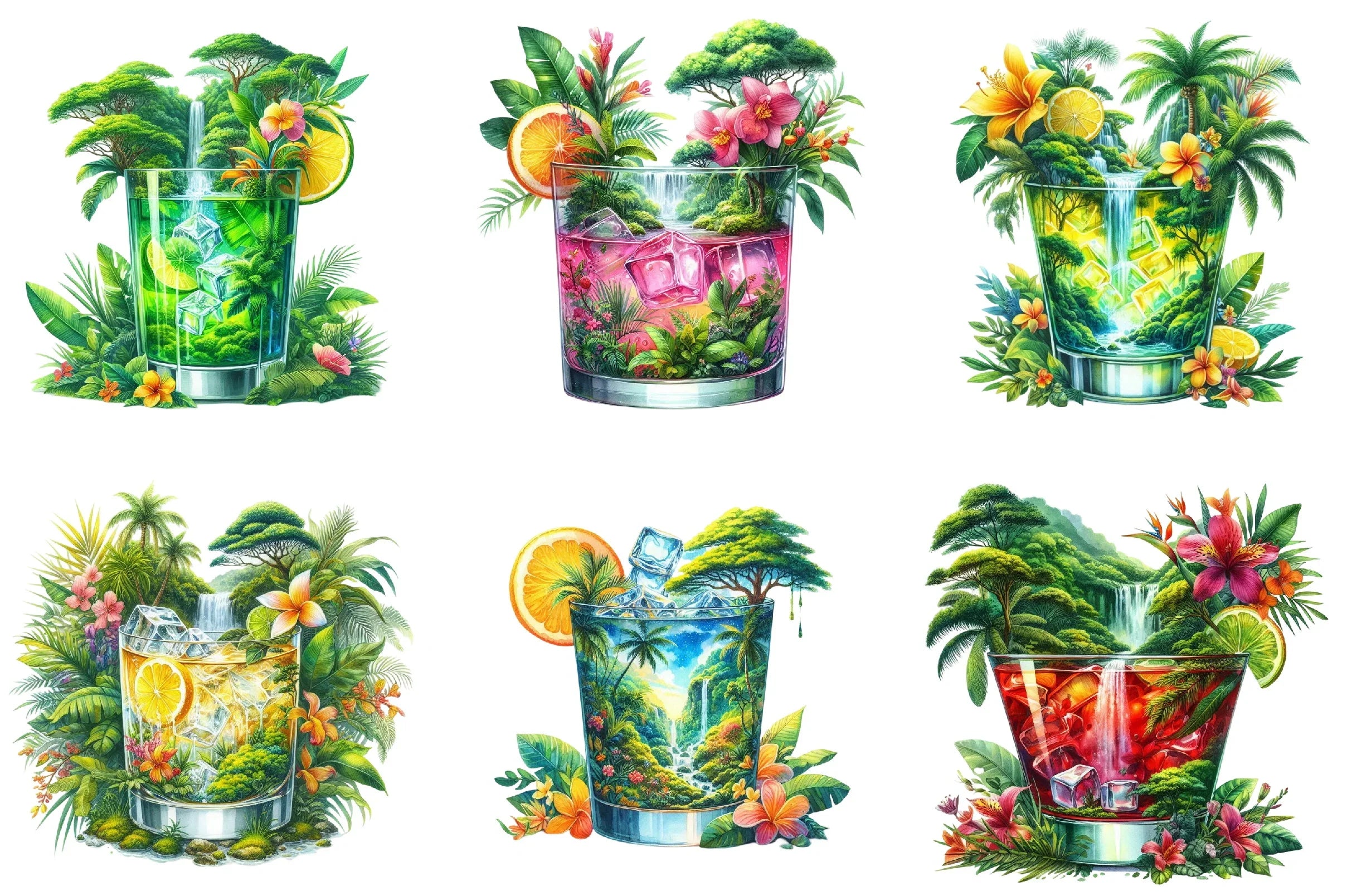 Tropical Cocktails Clipart Bundle - CraftNest - Digital Crafting and Art