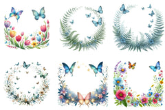 Spring Butterfly Border Clipart Bundle - CraftNest - Digital Crafting and Art