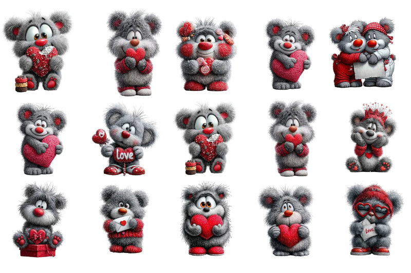 Valentine Bear Clipart Bundle - CraftNest - Digital Crafting and Art