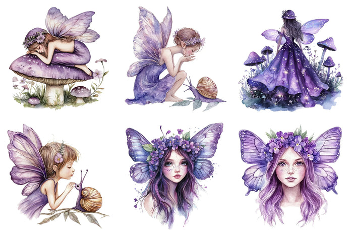 WFG Miniature Fairy Angela – Purple & Pink Dress Fairy Pick For Fairy Garden Or Gnome Garden
