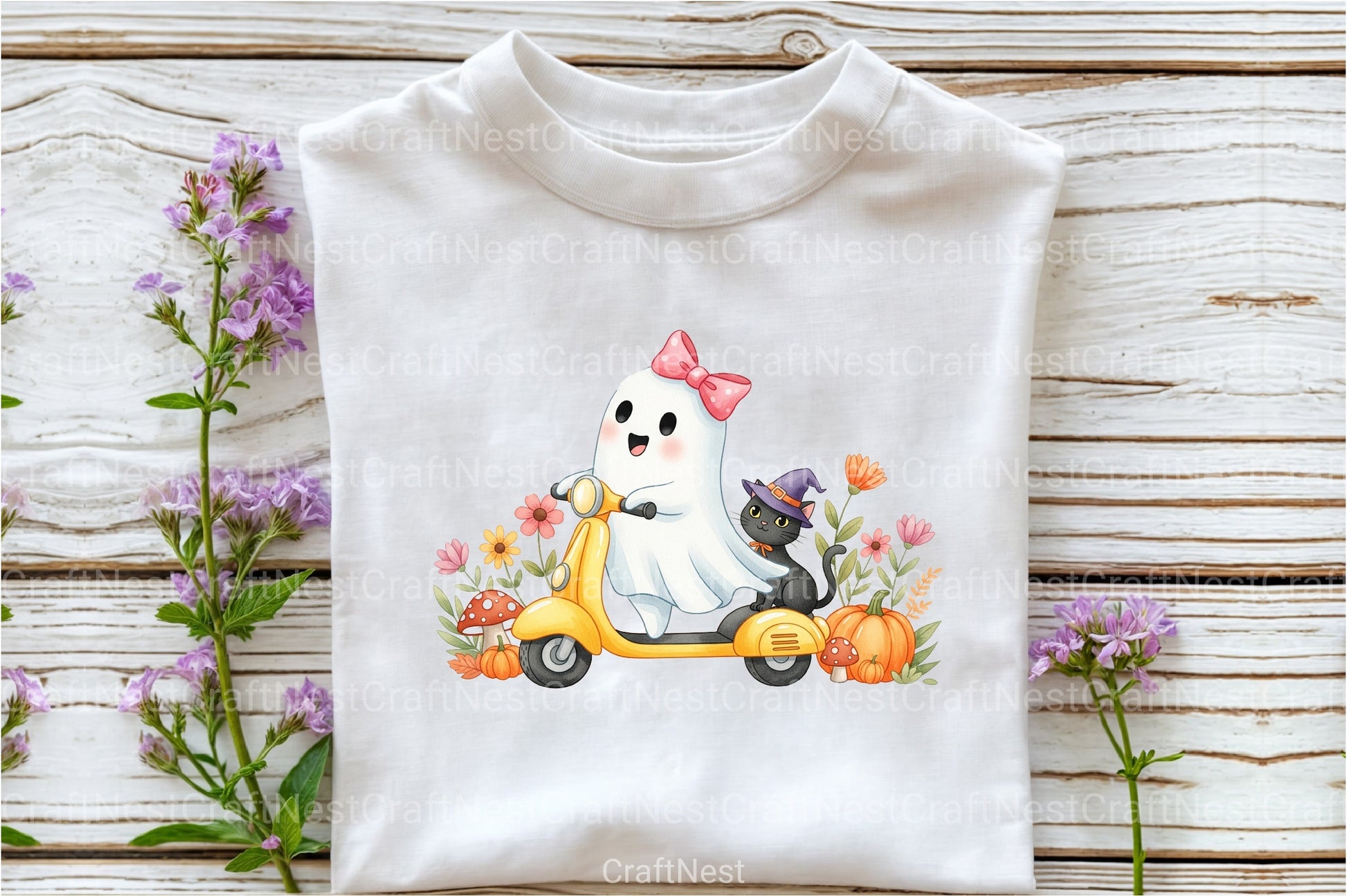 Cute Ghost Cat Autumn Clipart Bundle for Halloween - CraftNest - Digital Crafting and Art