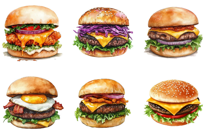 Cheeseburger Clipart Bundle - CraftNest - Digital Crafting and Art