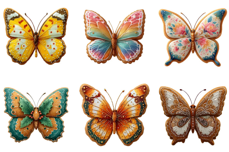 Gingerbread Cookie Butterfly Clipart Bundle - CraftNest - Digital Crafting and Art